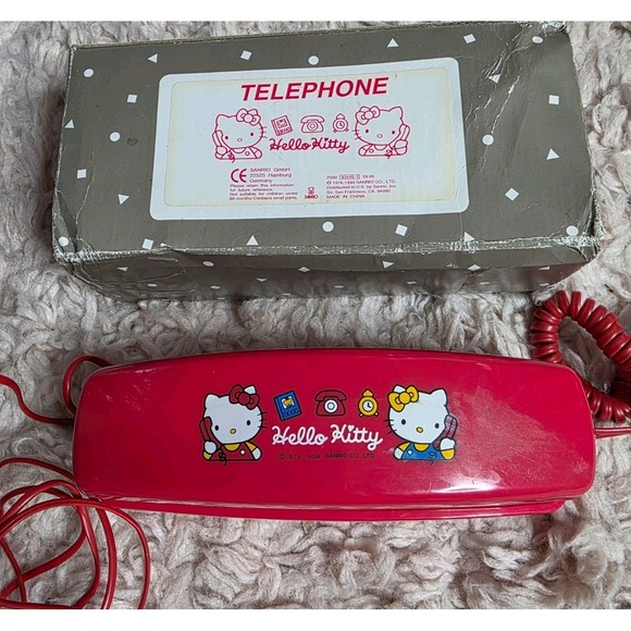 Sanrio Other - Vintage Hello Kitty Retro Phone 1994 Sanrio Red Telephone